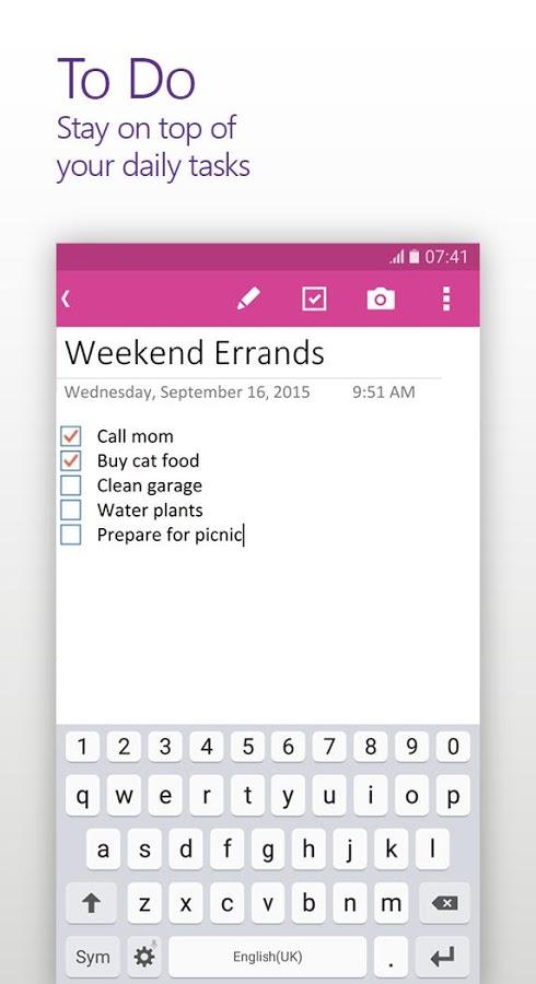 Microsoft onenote for android free download latest version